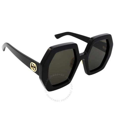 Gucci Grey Geometric Ladies Sunglasses GG0772S .